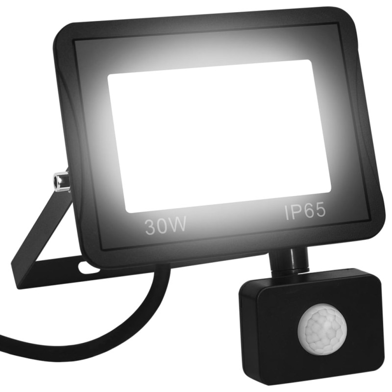 Produktbild för Strålkastare med sensor 30 W LED kallvit
