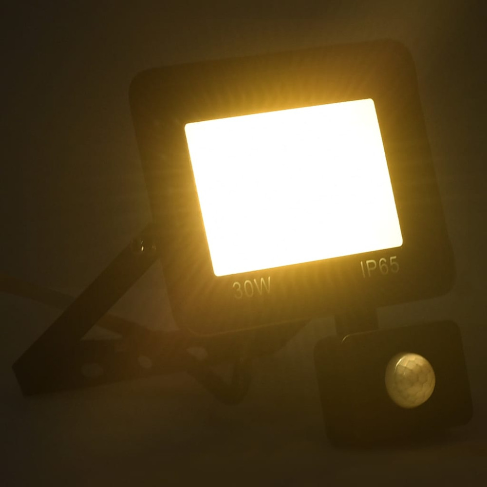 Produktbild för Strålkastare med sensor 30 W LED varmvit