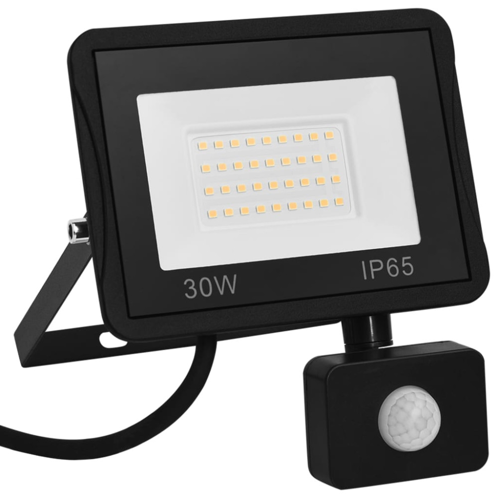 Produktbild för Strålkastare med sensor 30 W LED varmvit
