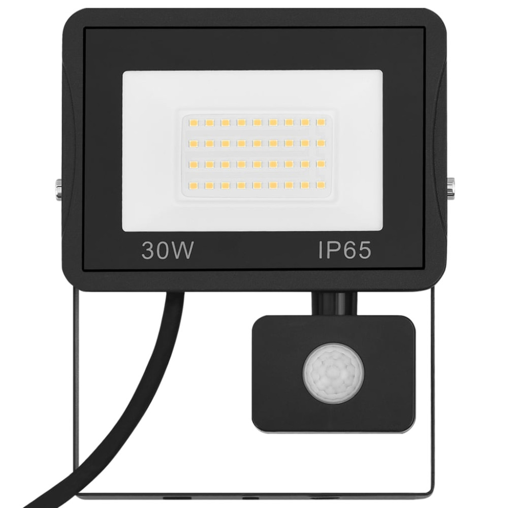 Produktbild för Strålkastare med sensor 30 W LED varmvit