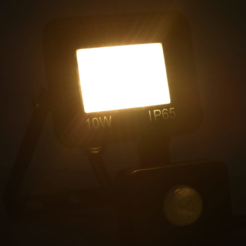 Produktbild för Strålkastare med sensor 10 W LED varmvit