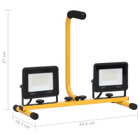 Produktbild för Strålkastare med handtag 2x30 W LED kallvit