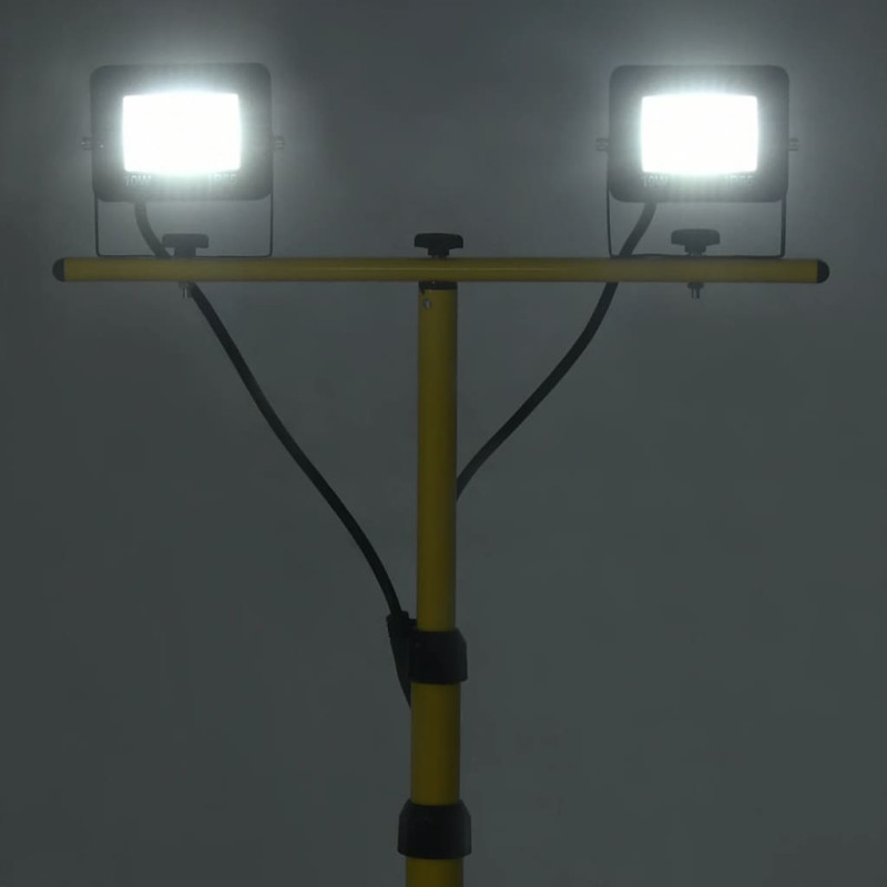 Produktbild för Strålkastare med stativ 2x10 W LED kallvit
