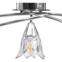 Produktbild för Taklampa med transparenta glasskärmar för 5 E14-lampor tulpan