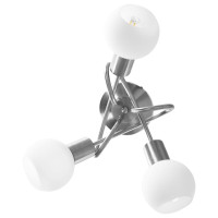 Produktbild för Taklampa med keramikskärmar för 3 E14-lampor vit klot