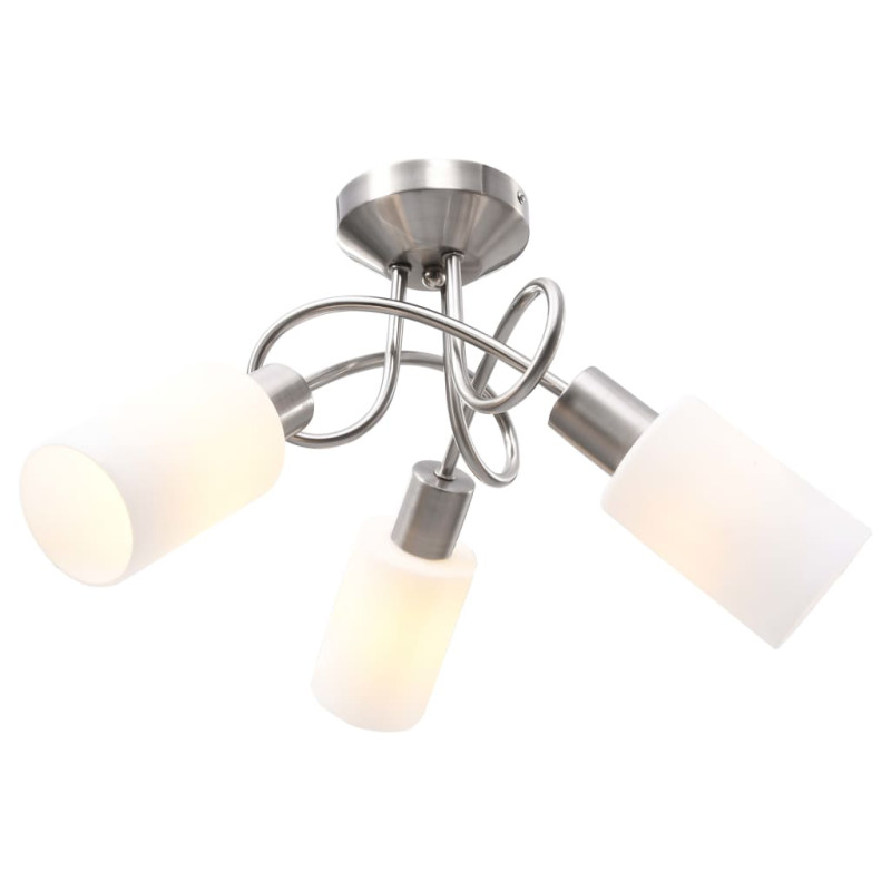 Produktbild för Taklampa med keramikskärmar för 3 E14-lampor vit kon