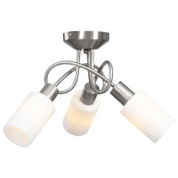 Miniatyr av produktbild för Taklampa med keramikskärmar för 3 E14-lampor vit kon