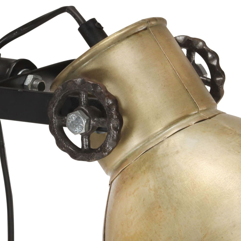 Produktbild för Golvlampa med 2 lampskärmar mässing E27 gjutjärn