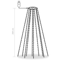 Produktbild för Ljusnät för julgran 250 lysdioder kallvit 250 cm