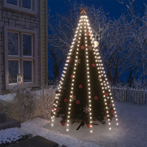 vidaXL Ljusnät för julgran 300 lysdioder kallvit 300 cm