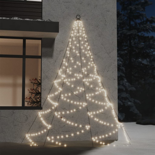 vidaXL Hängande julgran med metallkrok 260 varmvita LED 3 m inne/ute