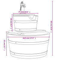 Produktbild för Vattenfontän med pump 44,5x44,5x58 cm massivt granträ