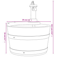 Produktbild för Vattenfontän med pump 28x28x34,5 cm massivt granträ