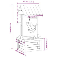 Produktbild för Vattenbrunn med pump 57x50x112 cm massivt granträ