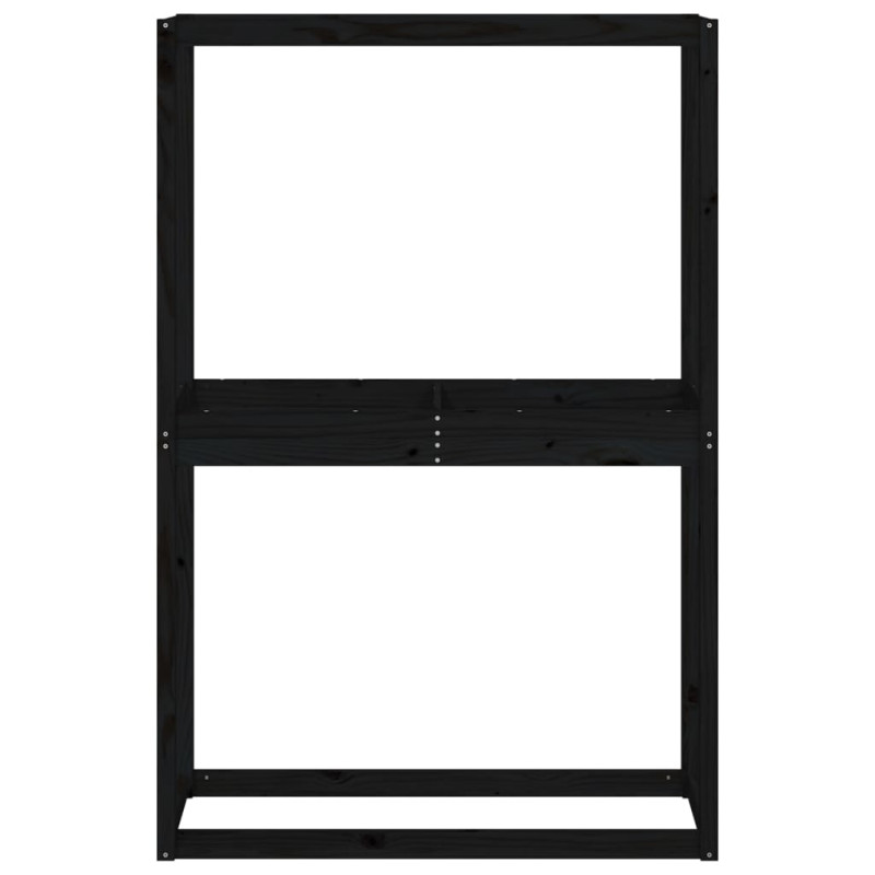 Produktbild för Däckställ svart 120x40x180 cm massiv furu
