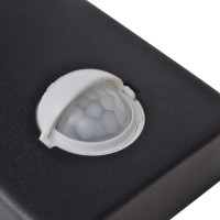 Miniatyr av produktbild för LED Vägglampa rostfritt stål cylinderformad svart med sensor