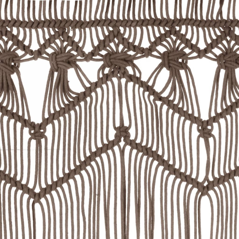 Produktbild för Gardin makramé taupe 140x240 cm bomull