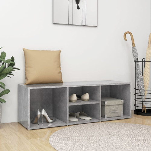 vidaXL Skoförvaringsbänk betonggrå 105x35x35 cm konstruerat trä