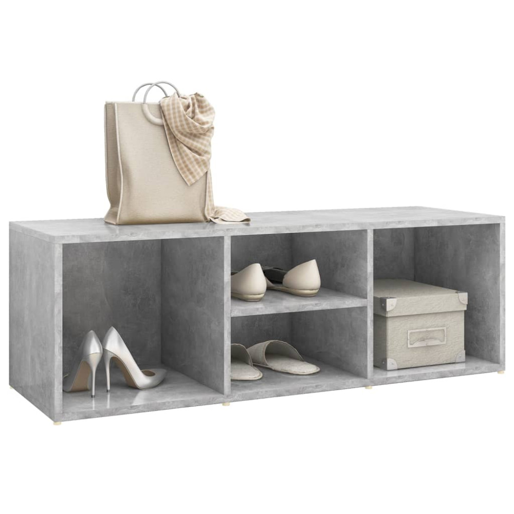Produktbild för Skoförvaringsbänk betonggrå 105x35x35 cm konstruerat trä