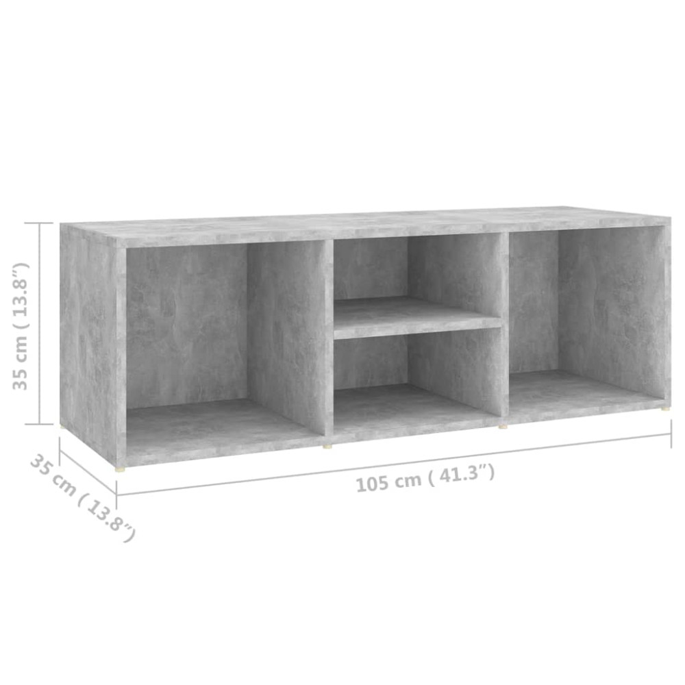 Produktbild för Skoförvaringsbänk betonggrå 105x35x35 cm konstruerat trä