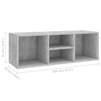 Produktbild för Skoförvaringsbänk betonggrå 105x35x35 cm konstruerat trä