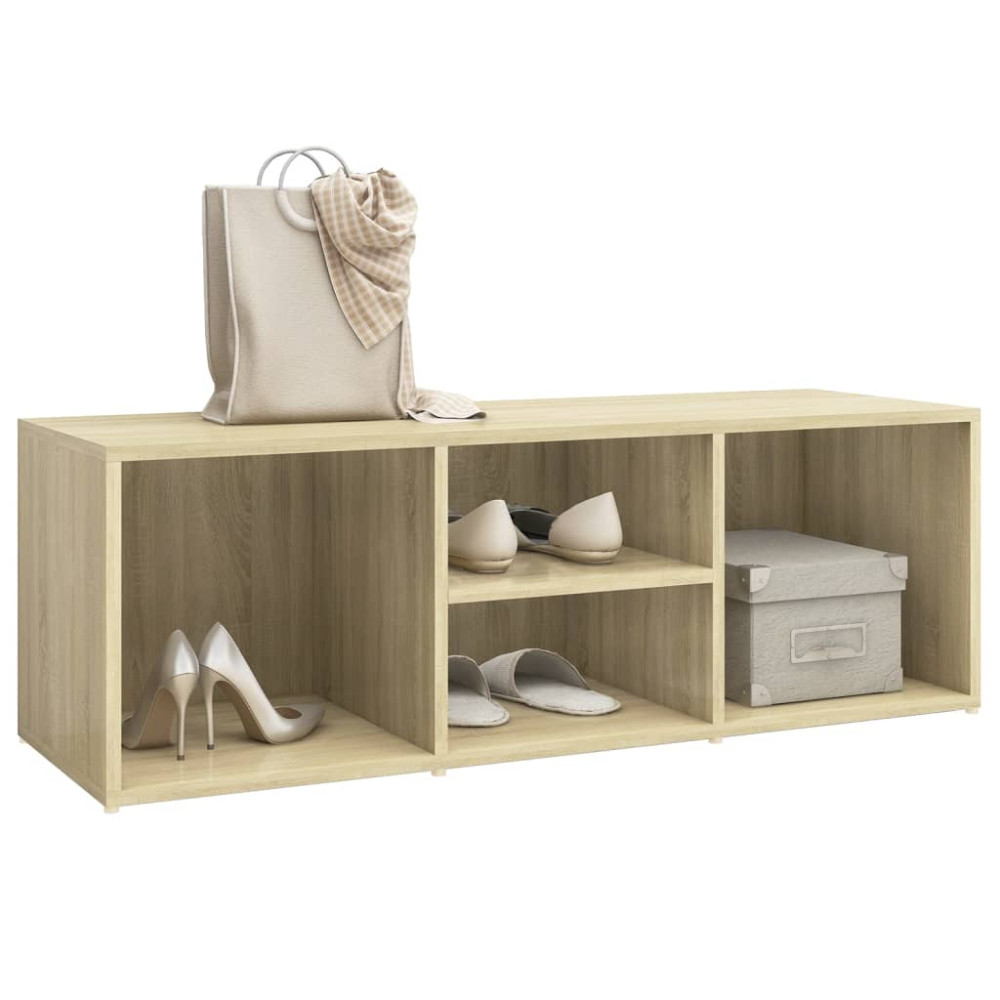 Produktbild för Skoförvaringsbänk sonoma-ek 105x35x35 cm konstruerat trä