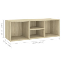 Produktbild för Skoförvaringsbänk sonoma-ek 105x35x35 cm konstruerat trä