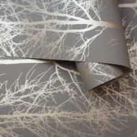 Produktbild för DUTCH WALLCOVERINGS Tapet Rhea Trees grå och roséguld