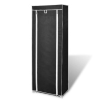 Produktbild för Skogarderob med överdrag 57 x 29 x 162 cm svart