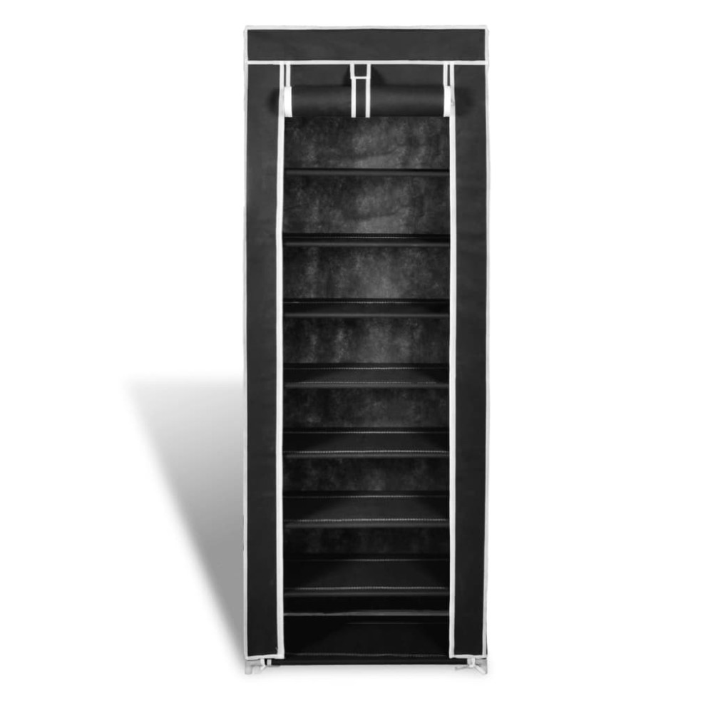 Produktbild för Skogarderob med överdrag 57 x 29 x 162 cm svart
