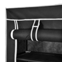 Produktbild för Skogarderob med överdrag 57 x 29 x 162 cm svart