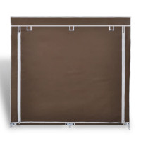 Produktbild för Skoförvaring med överdrag 115 x 28 x 110 cm brun