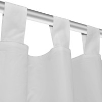 Produktbild för 2-pack gardiner med öglor i vit microsatin 140 x 245 cm