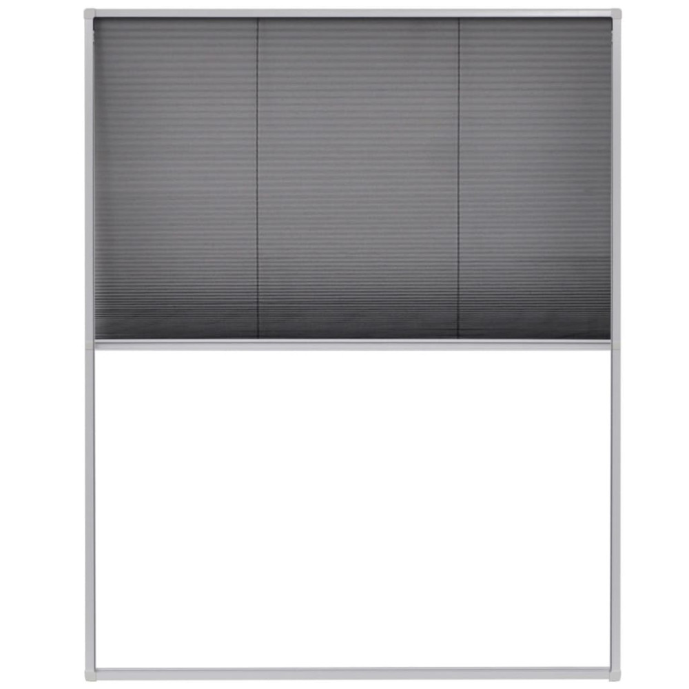 Produktbild för Plisserat insektsnät för fönster 80x100 cm aluminium