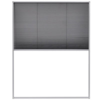 Produktbild för Plisserat insektsnät för fönster 80x100 cm aluminium