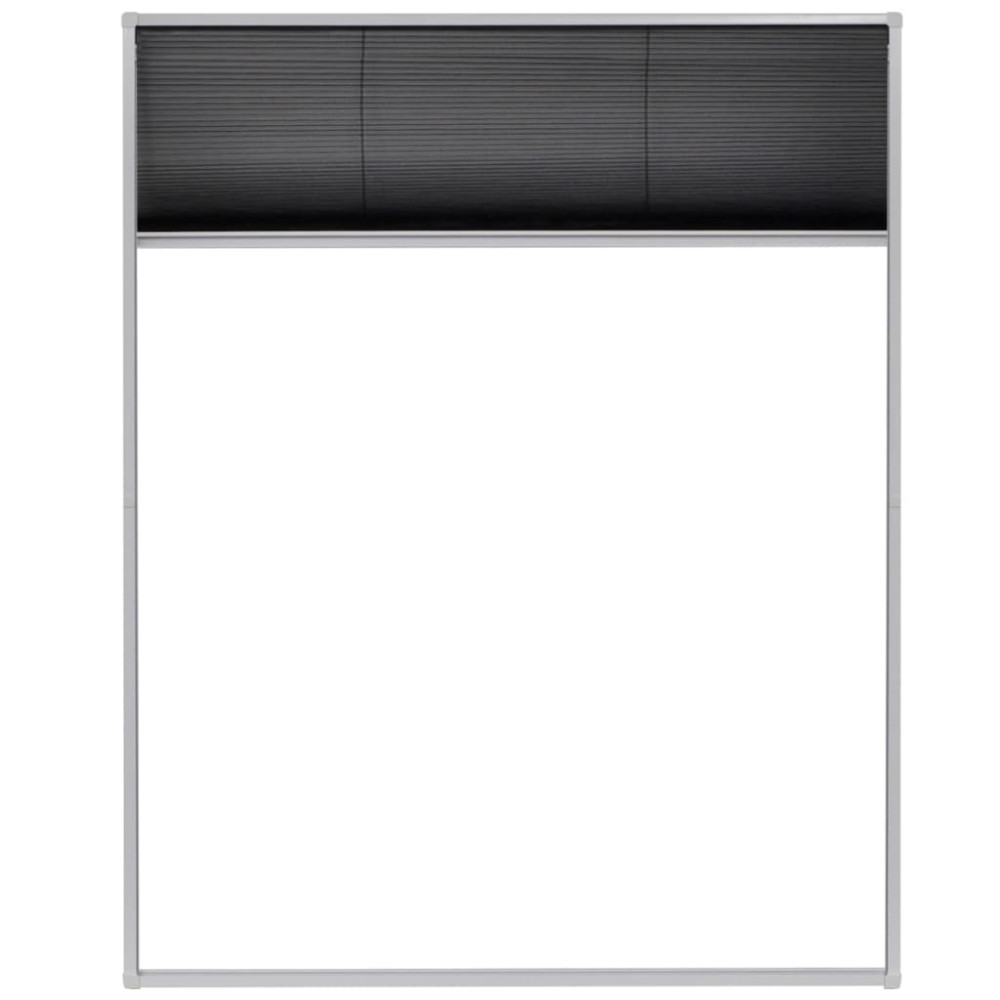 Produktbild för Plisserat insektsnät för fönster 80x100 cm aluminium