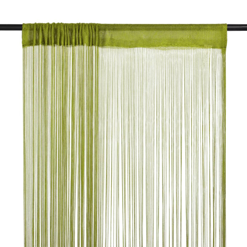 Produktbild för Trådgardiner 2 st 100x250 cm grön