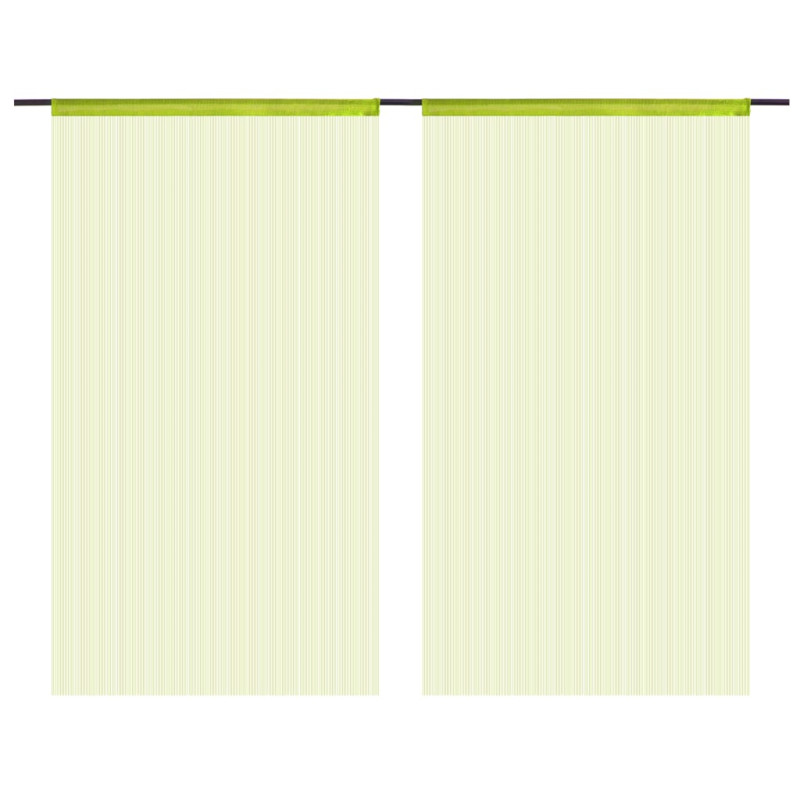 Produktbild för Trådgardiner 2 st 100x250 cm grön