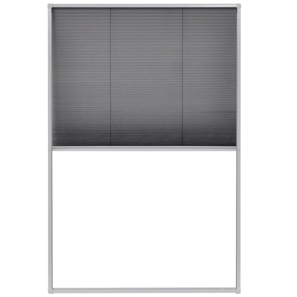 Produktbild för Plisserat insektsnät för fönster 80x120 cm aluminium