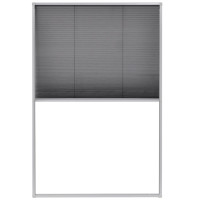 Produktbild för Plisserat insektsnät för fönster 80x120 cm aluminium