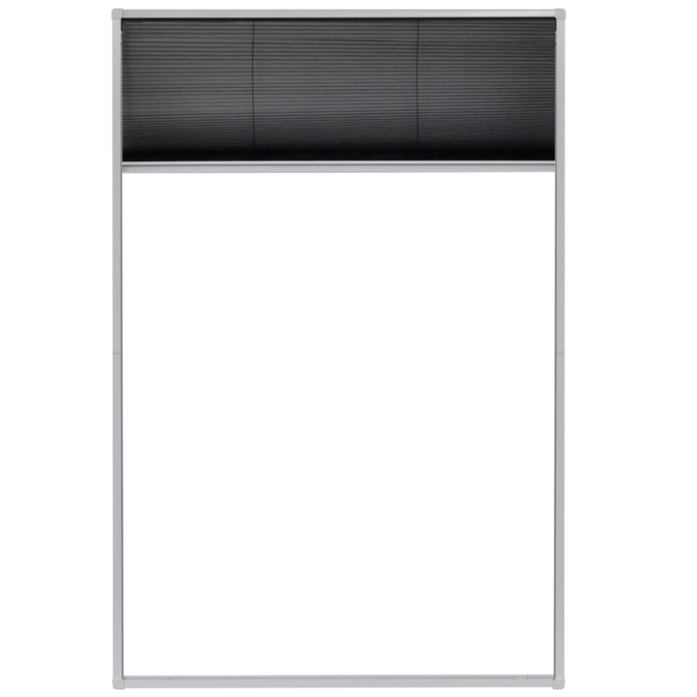 Produktbild för Plisserat insektsnät för fönster 80x120 cm aluminium