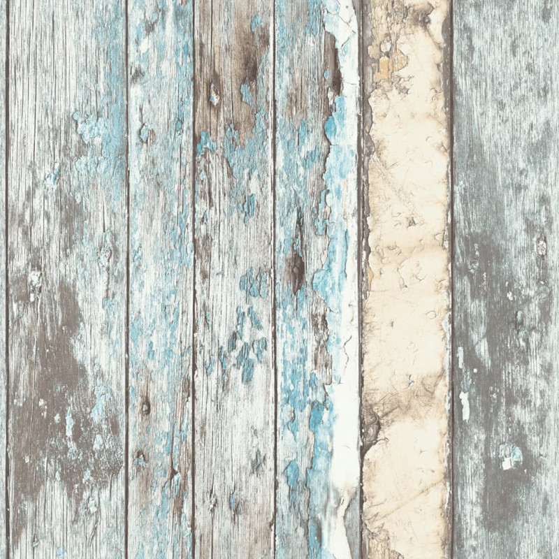 Produktbild för DUTCH WALLCOVERINGS Tapet scrapwood blå PE10012