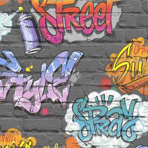 DUTCH WALLCOVERINGS DUTCH WALLCOVERINGS Tapet graffiti flerfärgad L179-01