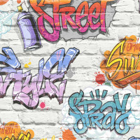Miniatyr av produktbild för DUTCH WALLCOVERINGS Tapet graffiti flerfärgad L179-05