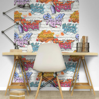 Miniatyr av produktbild för DUTCH WALLCOVERINGS Tapet graffiti flerfärgad L179-05