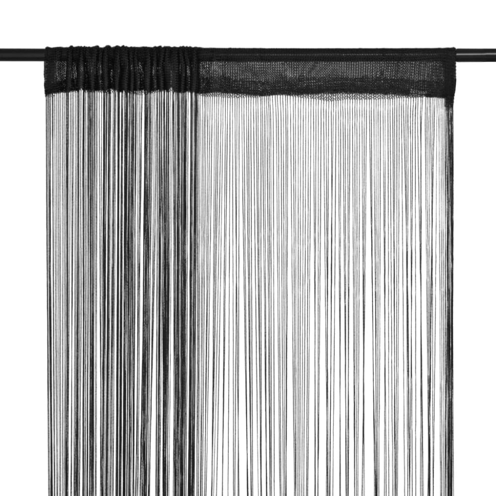 Produktbild för Trådgardiner 2 st 140x250 cm svart