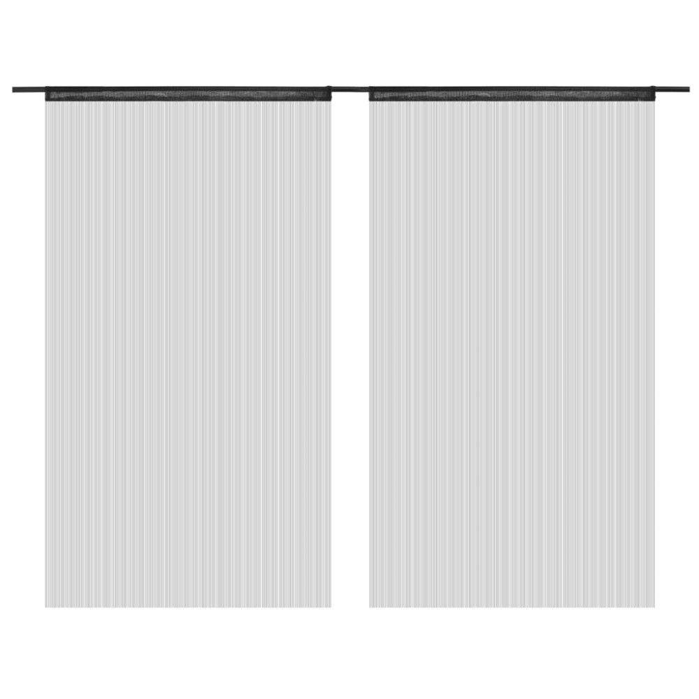 Produktbild för Trådgardiner 2 st 140x250 cm svart