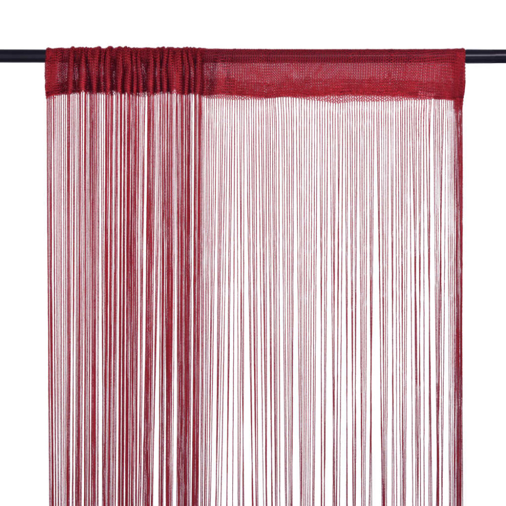 Produktbild för Trådgardiner 2 st 140x250 cm vinröd