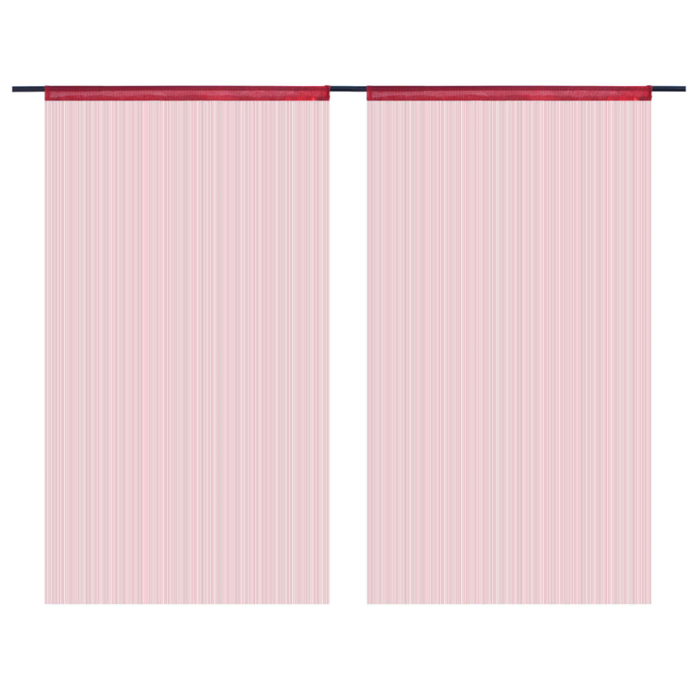Produktbild för Trådgardiner 2 st 140x250 cm vinröd