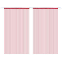 Produktbild för Trådgardiner 2 st 140x250 cm vinröd